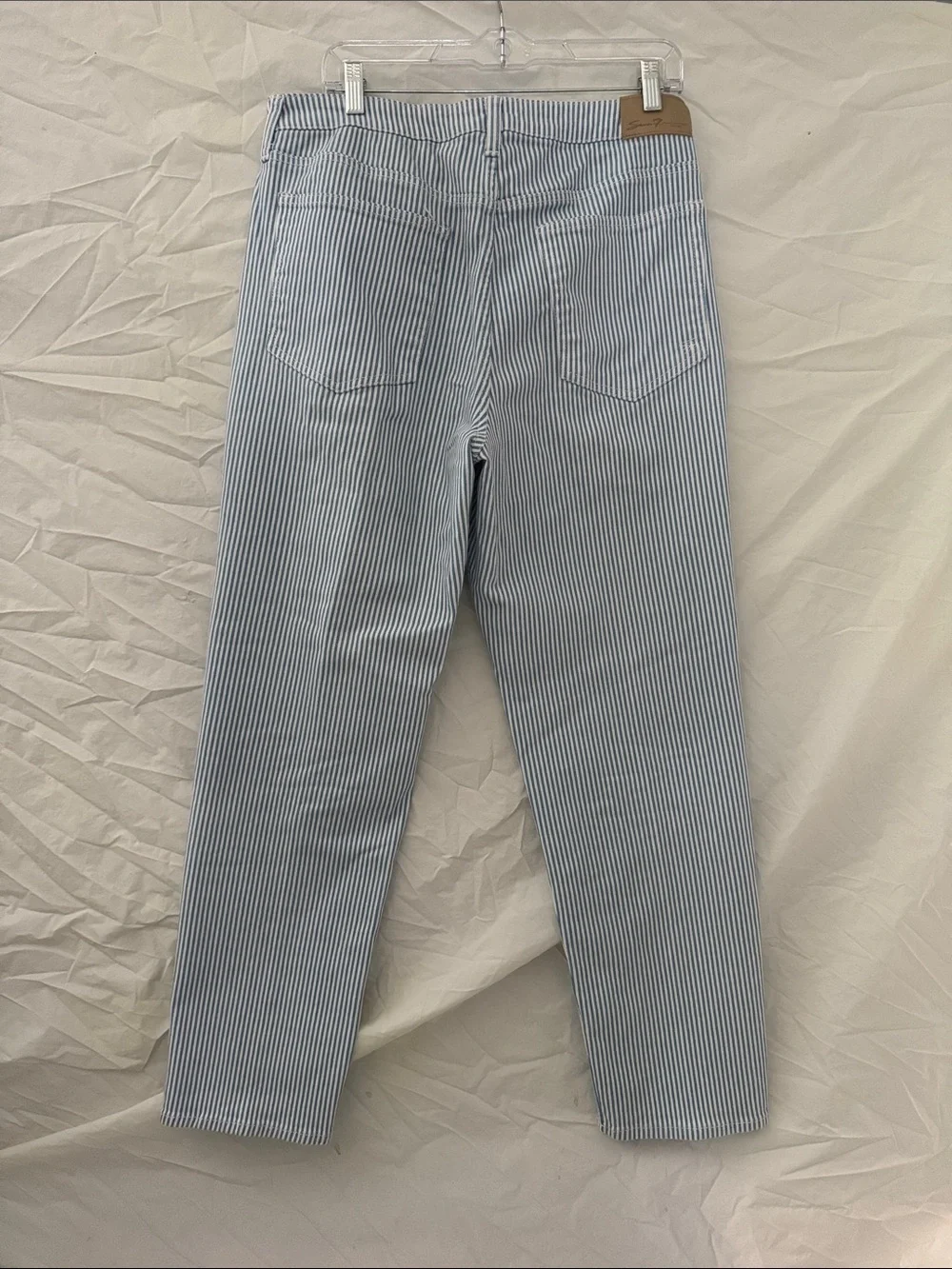 Seven7 Light Blue & White Denim Straight Leg Jeans